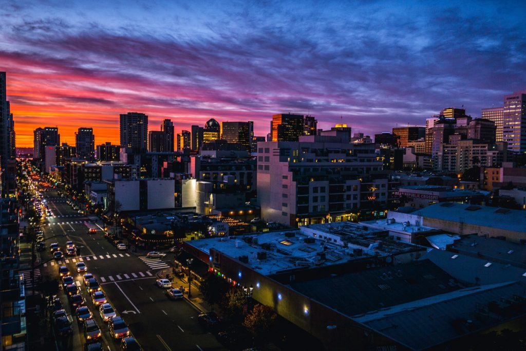 san diego city at dusk