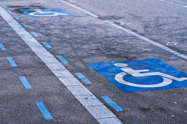 disabled parking signs on ground