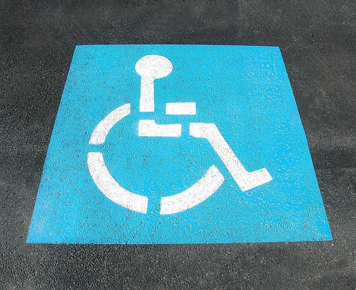 handicap parking sign painted