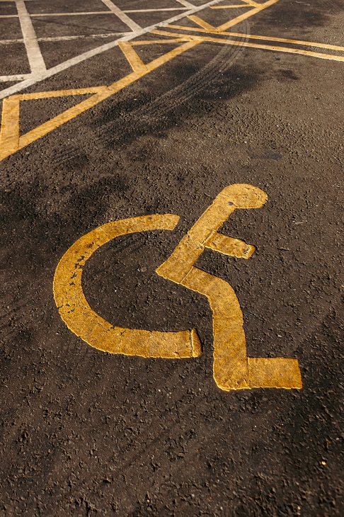 disabled parking symbol on parking space