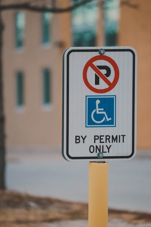 disabled parking signpost