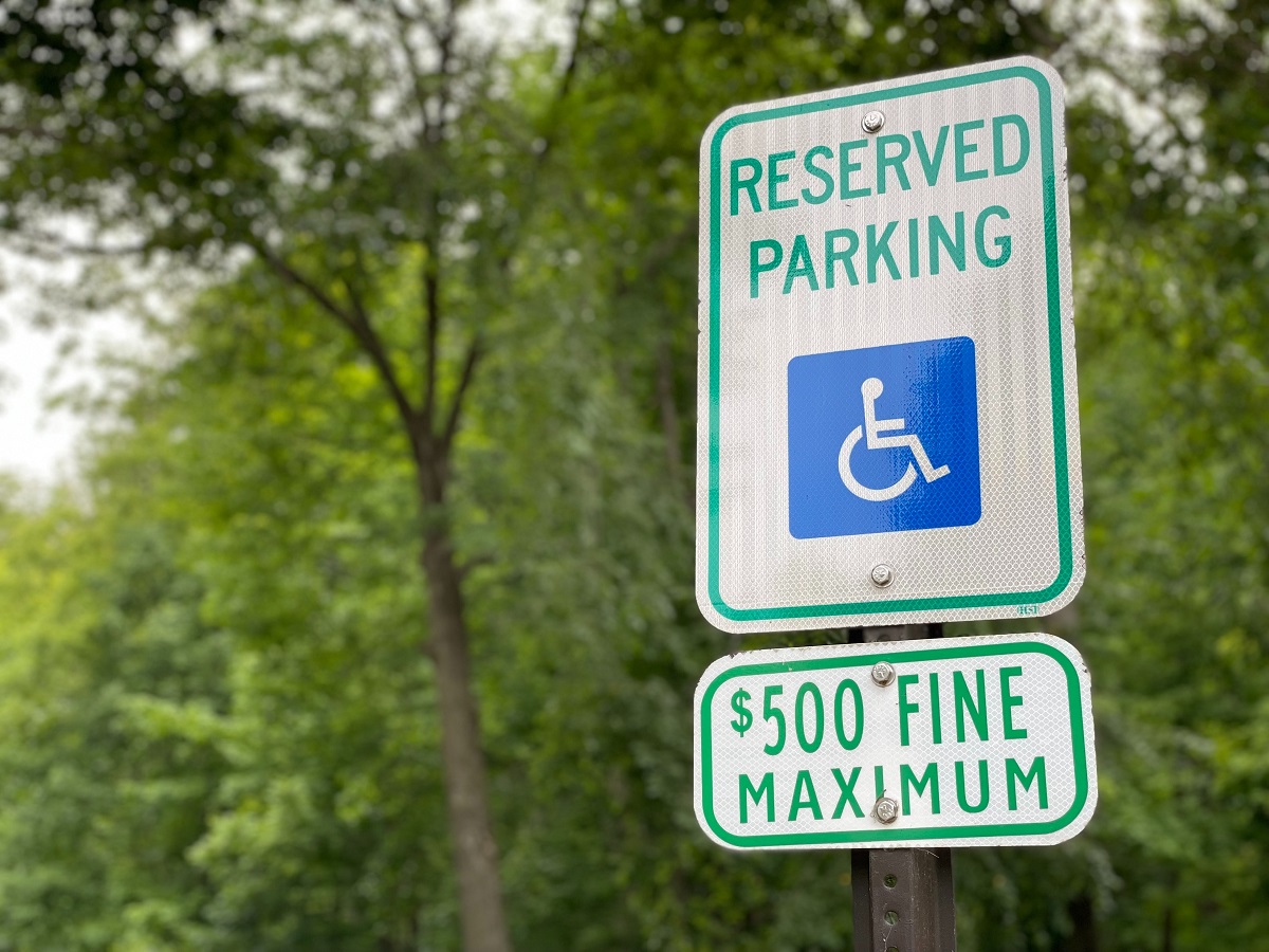 reserved disabled parking sign