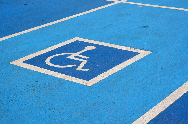 blue disabled parking space