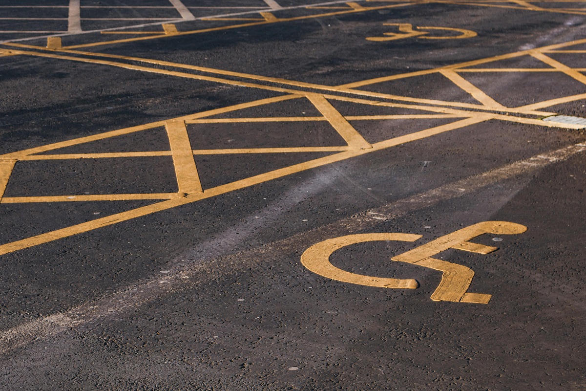 disabled parks in parking lot